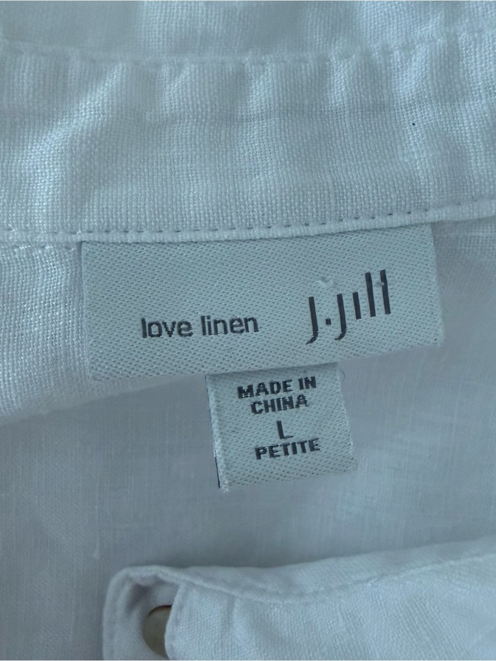 J. Jill love linen button front shirt white sleeveless Size Large. In great cond - Picture 3 of 3